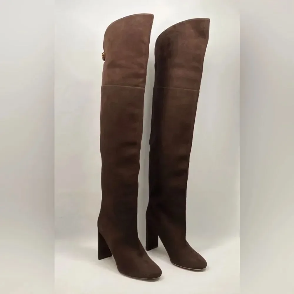 MAISON SKORPIOS Marylin Suede Over The Knee Boots size 40